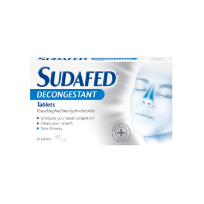 Sudafed Decongestant Tabs (12) 60mg (SL) (Packsize 24)