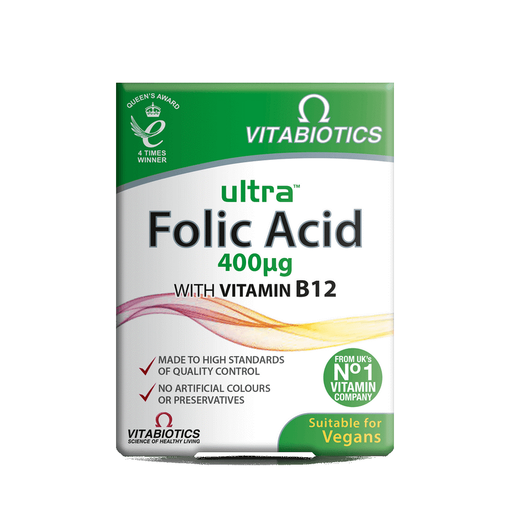 Vitabiotics Ultra Vitamins Tablets Folic Acid & Vitamin B12 (60)