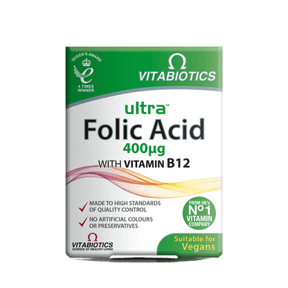 Vitabiotics Ultra Vitamins Tablets Folic Acid & Vitamin B12 (60)
